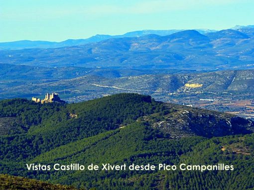 Vistas Castillo de Xivert desde Pico Campanilles